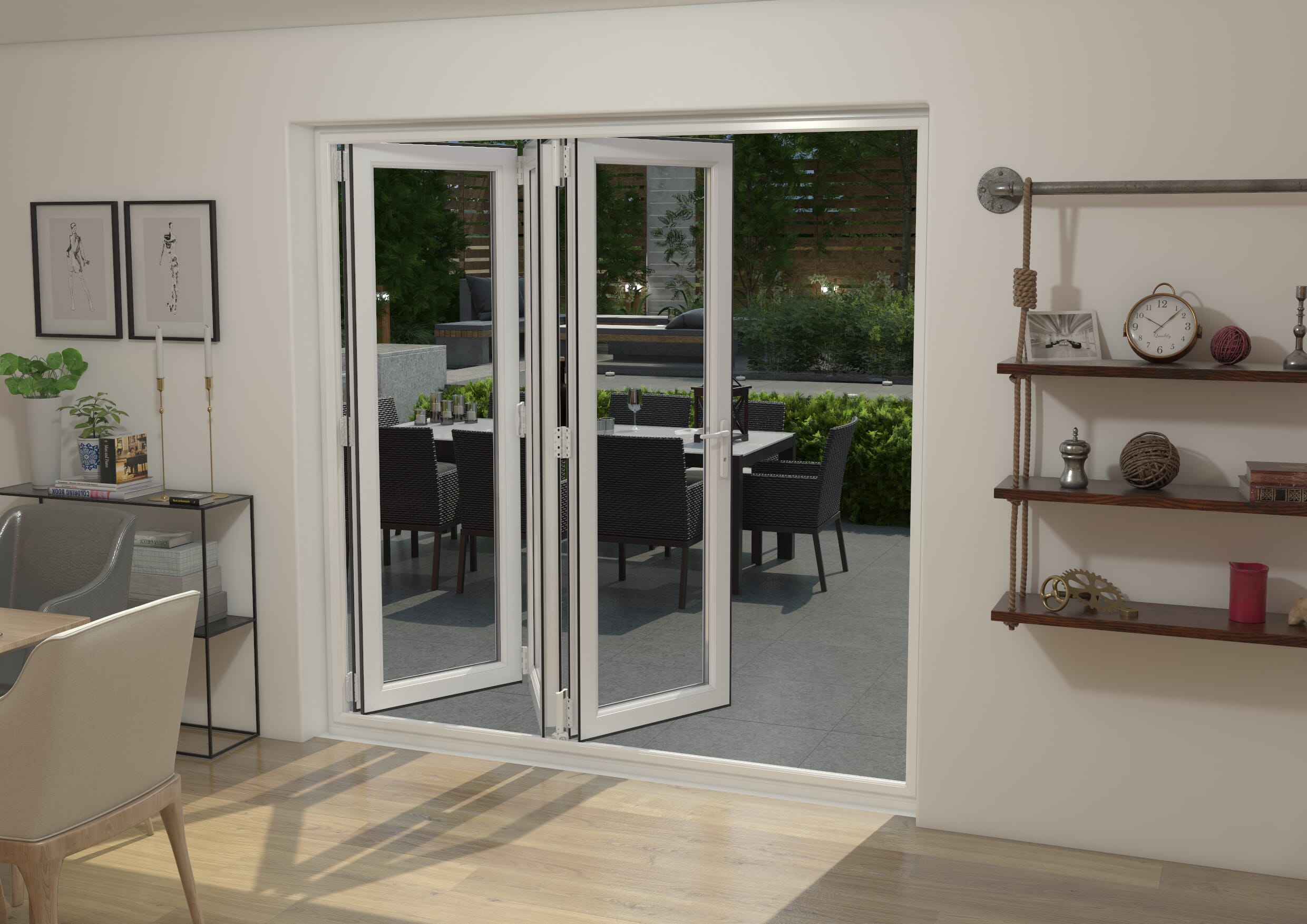 Part Q Grey White Mm Upvc Bi Fold Door Open Out R Bifold Doors