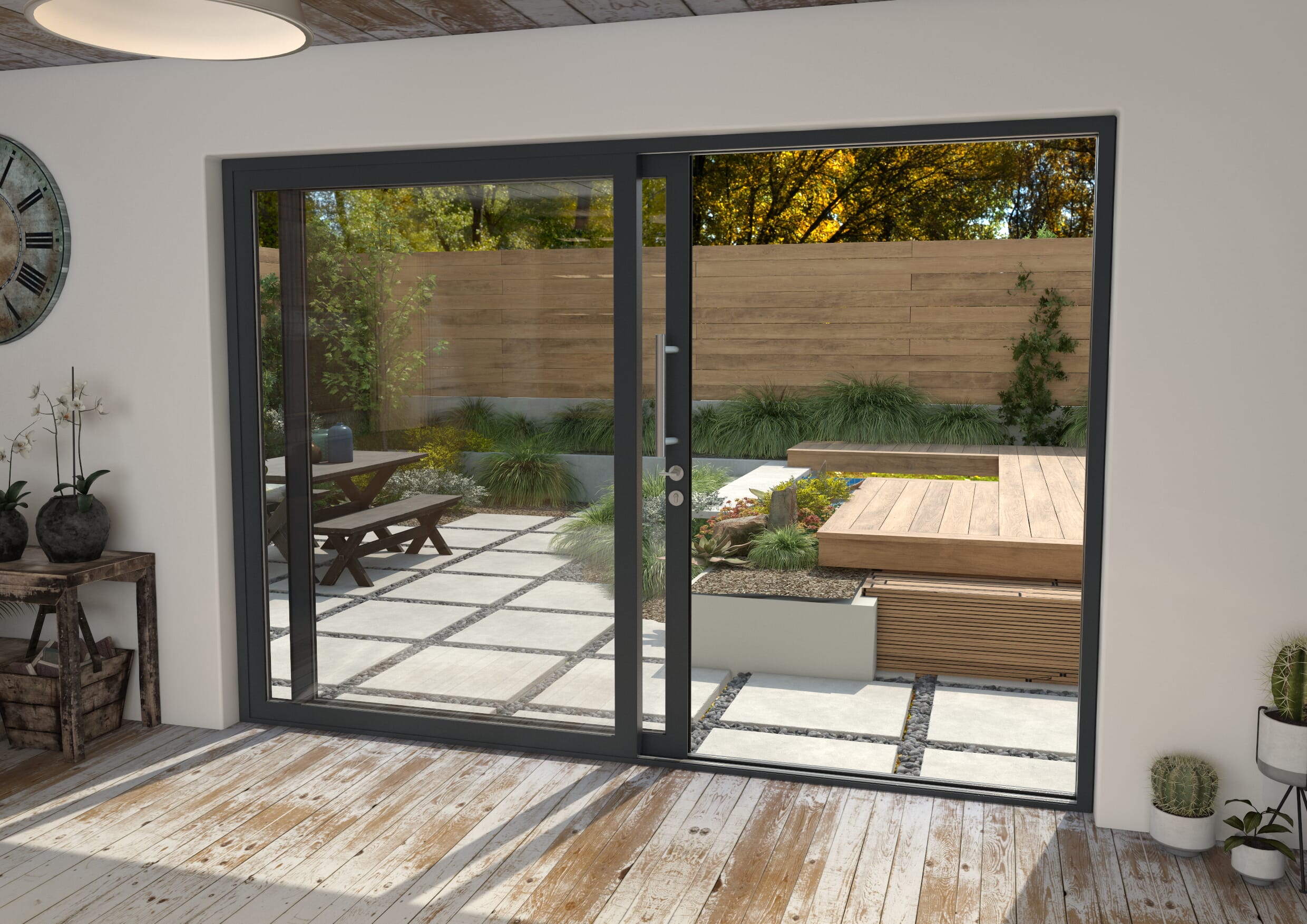 Climadoor Part Q Mm Anthracite Grey Aluminium Sliding Doors Lh