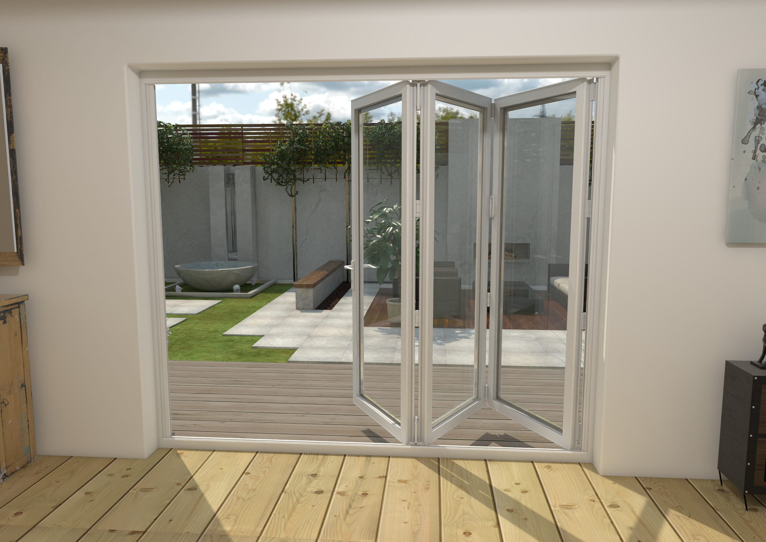 Part Q Mm White Aluminium Bifold Doors Left Aluminium Bifold Door