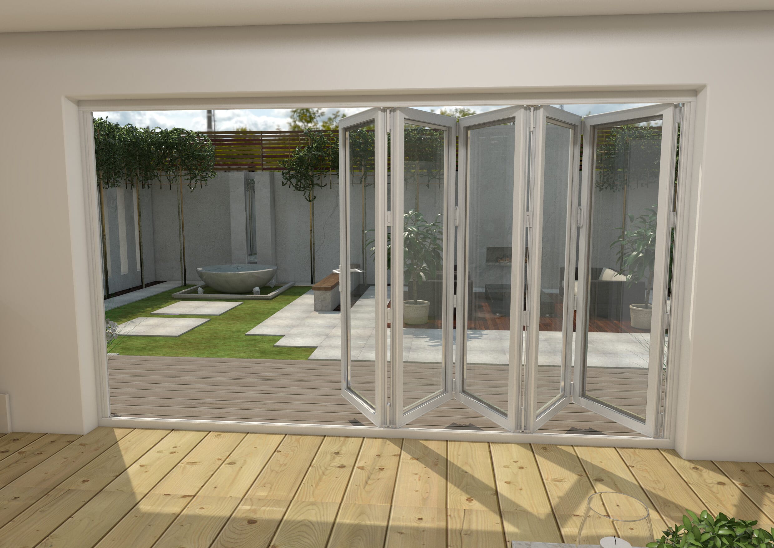 Part Q 3600mm White Aluminium Bifold Doors 5 Left Aluminium Bifold Door