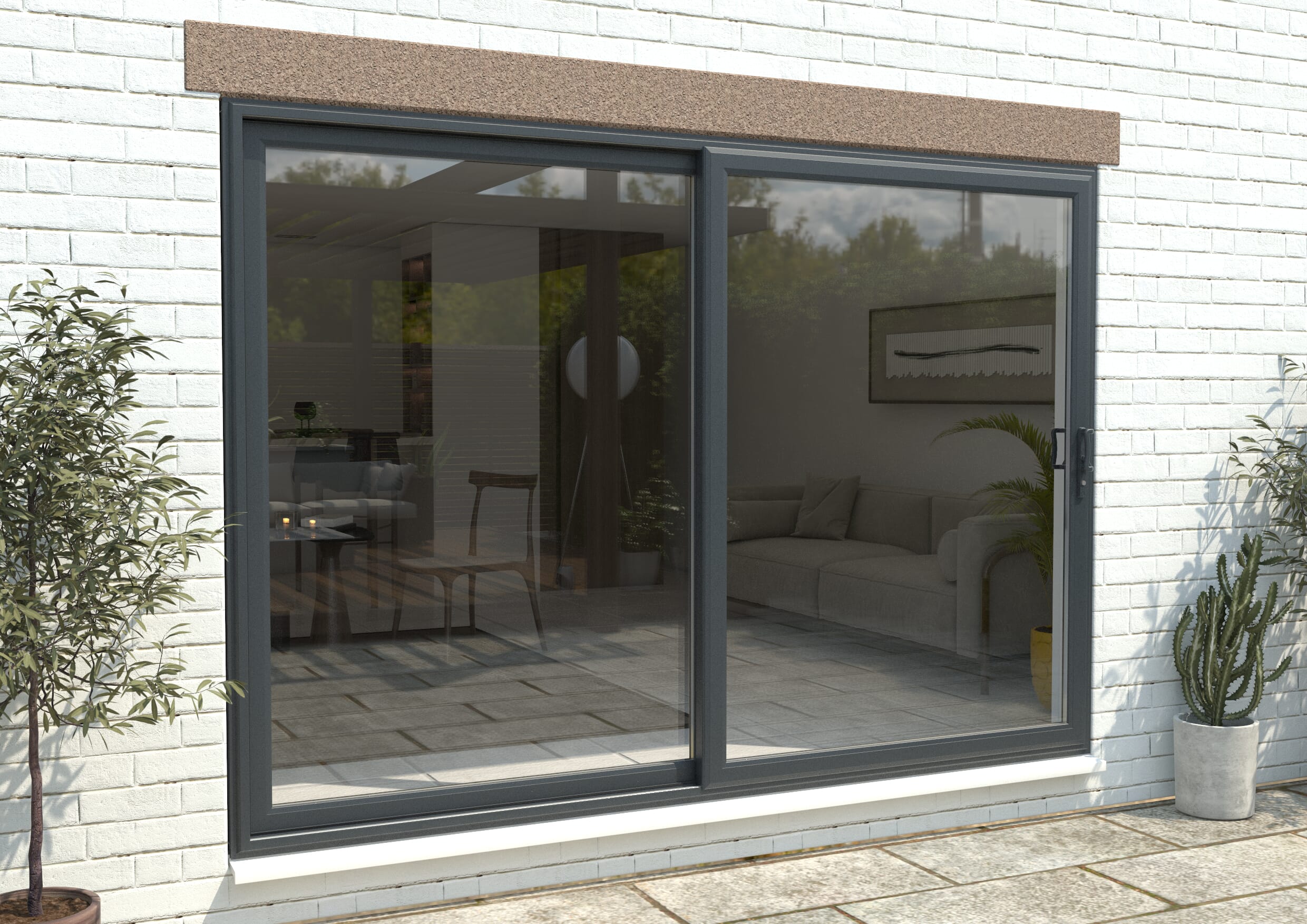 Part Q Mm Upvc Anthracite Grey Sliding Doors Lh Sliding Rh Fixed