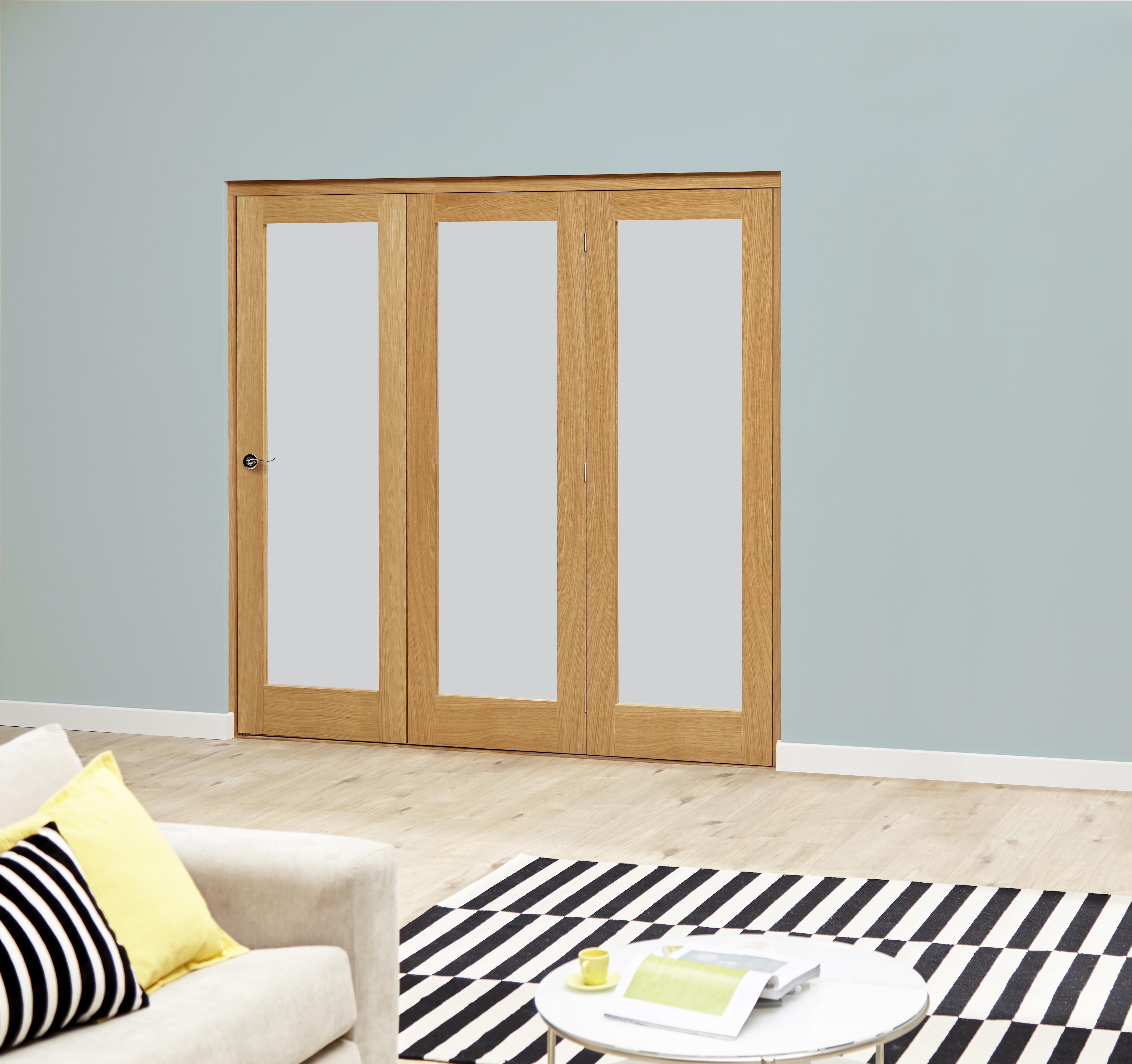 Prefinished Frosted P Oak Roomfold Deluxe X Mm Doors At Vivid