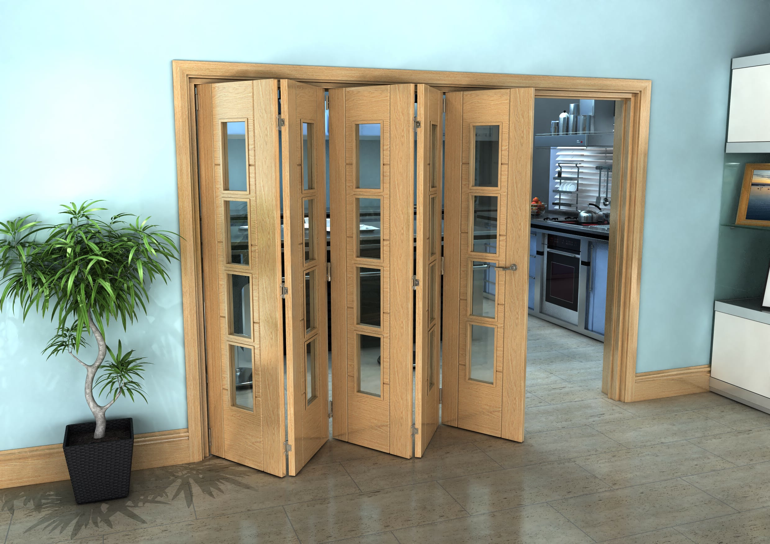 Iseo Oak Light Clear Door Roomfold Grande X Mm Doors