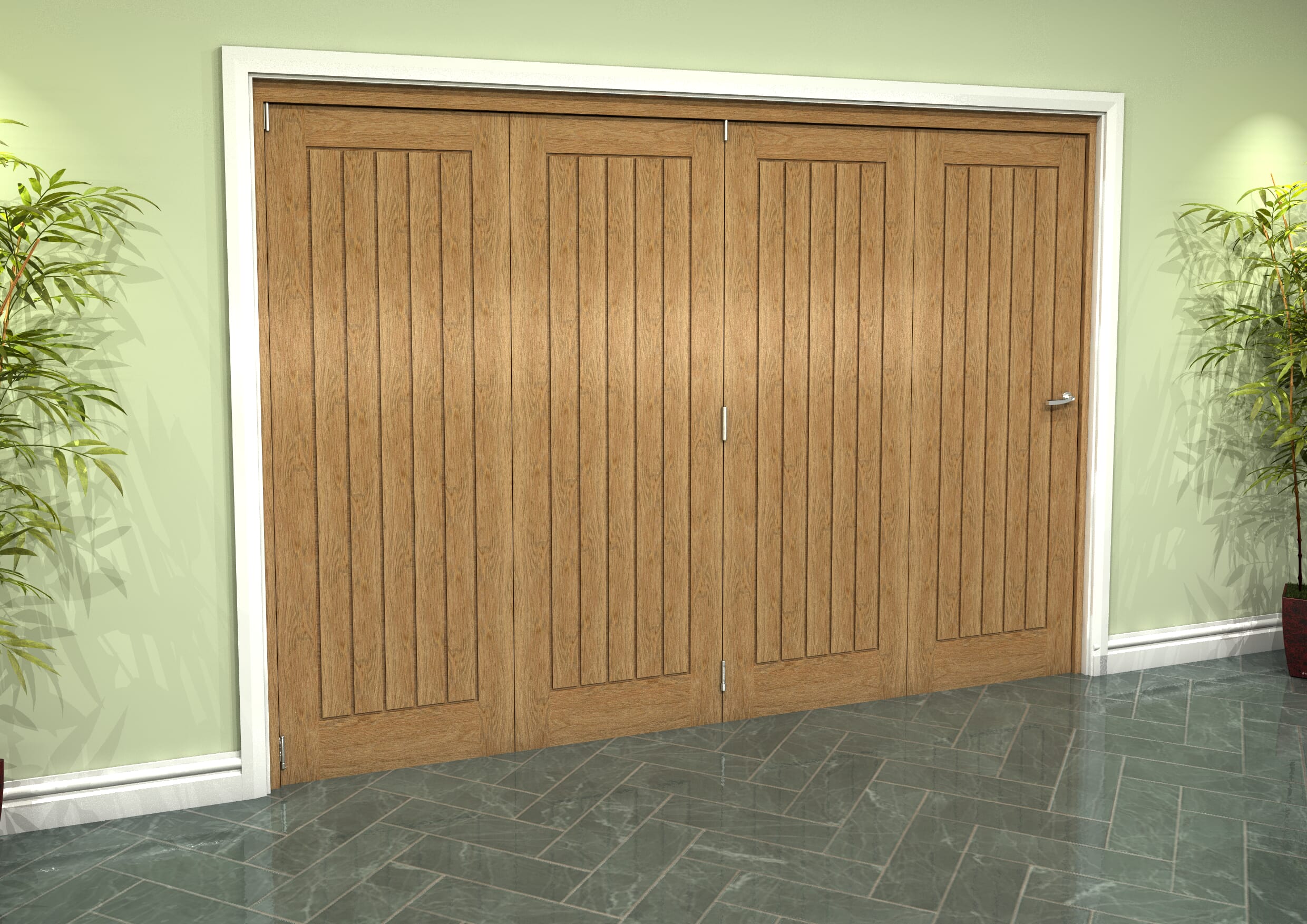 Prefinished Mexicano Oak 4 Door Roomfold Grande 4 0 X 711mm Doors