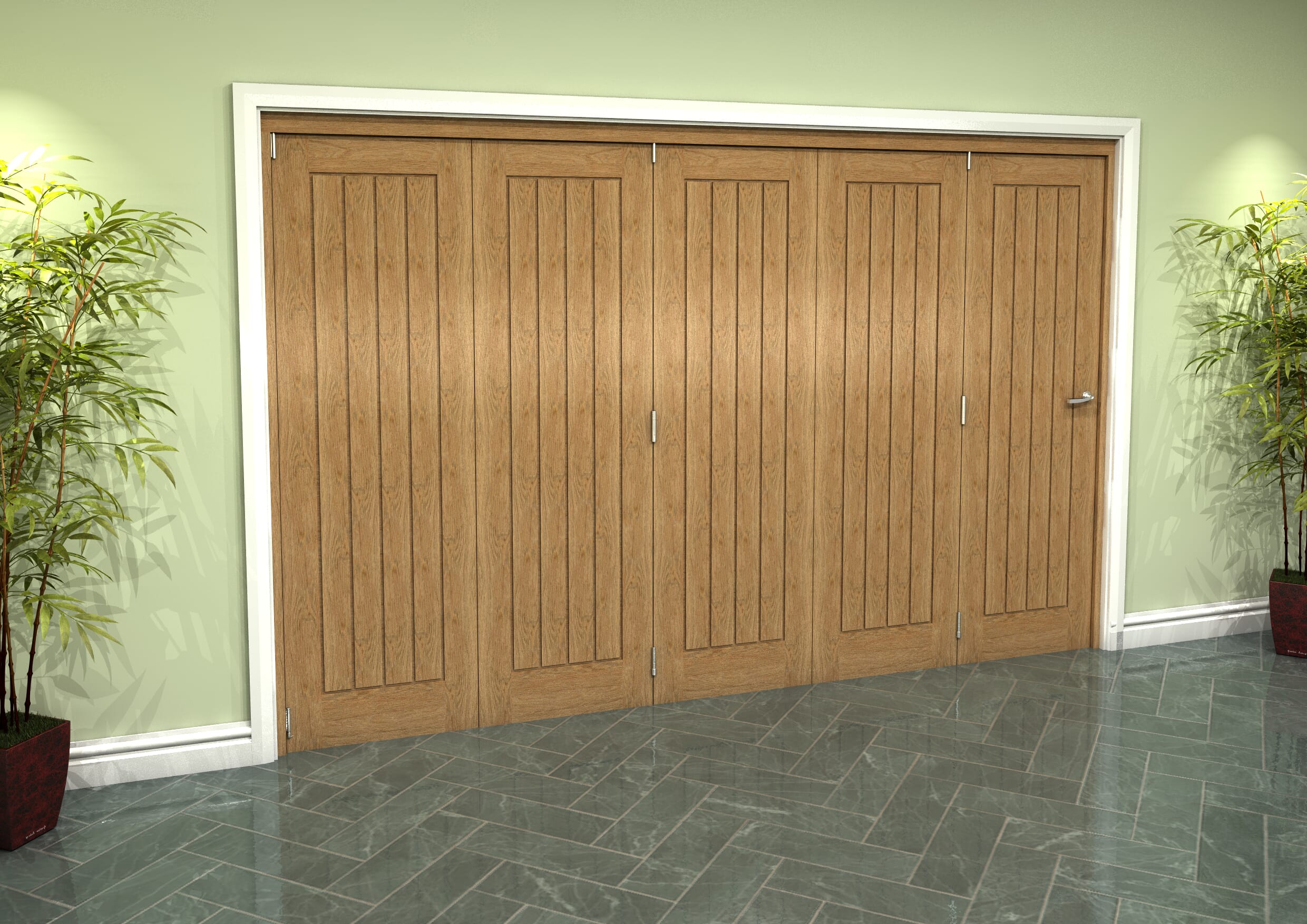 Prefinished Mexicano Oak 5 Door Roomfold Grande 5 0 X 610mm Doors