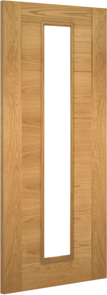 Seville Oak Internal 1L Clear Glazed Prefinished Contemporary Door