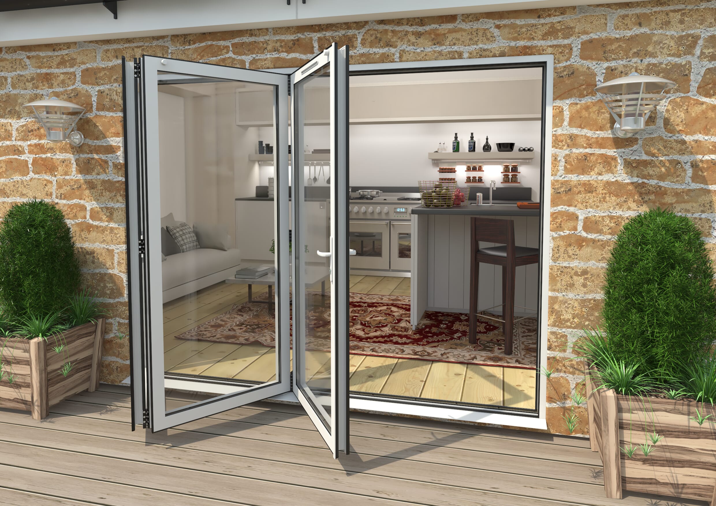 Part Q Mm White Aluminium Bifold Doors Left Bifold Doors At