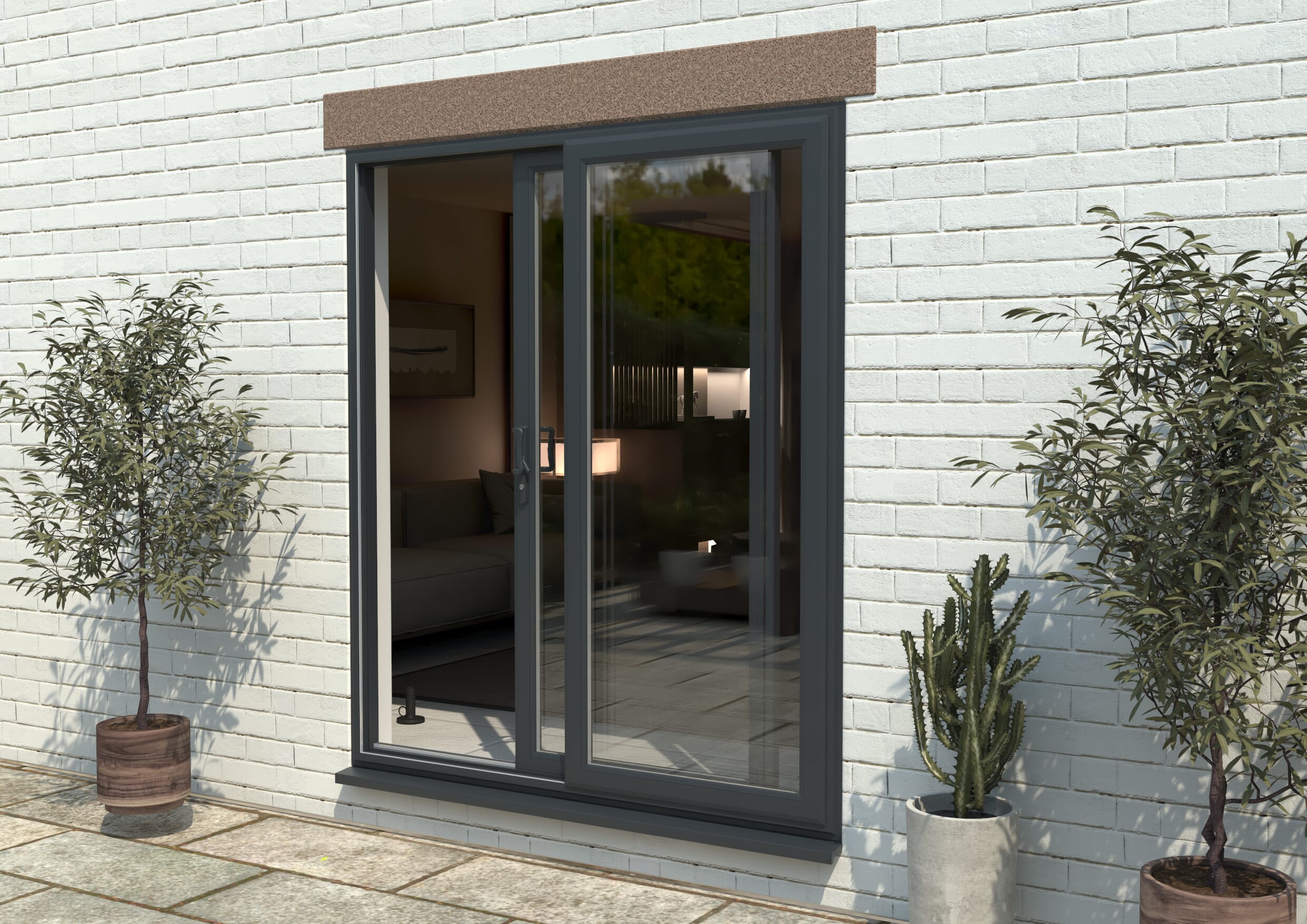 Part Q 1800mm Upvc Anthracite Grey Sliding Doors Lh Sliding Rh Fixed