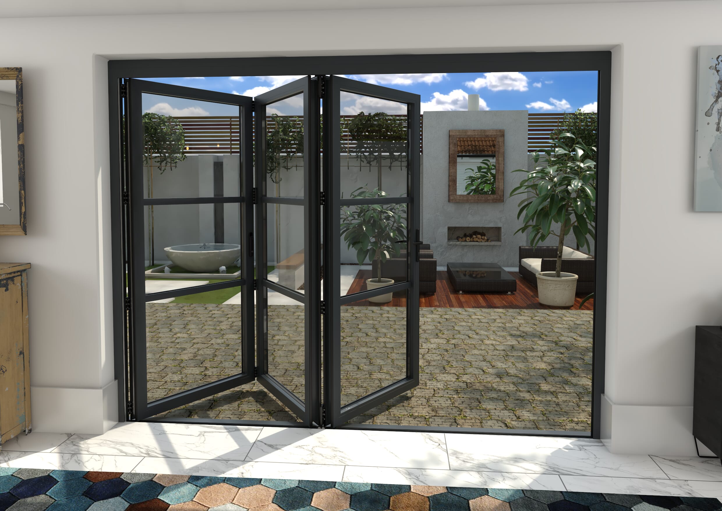 Mm Grey Heritage Aluminium Bifold Doors Right At Vibrant Doors