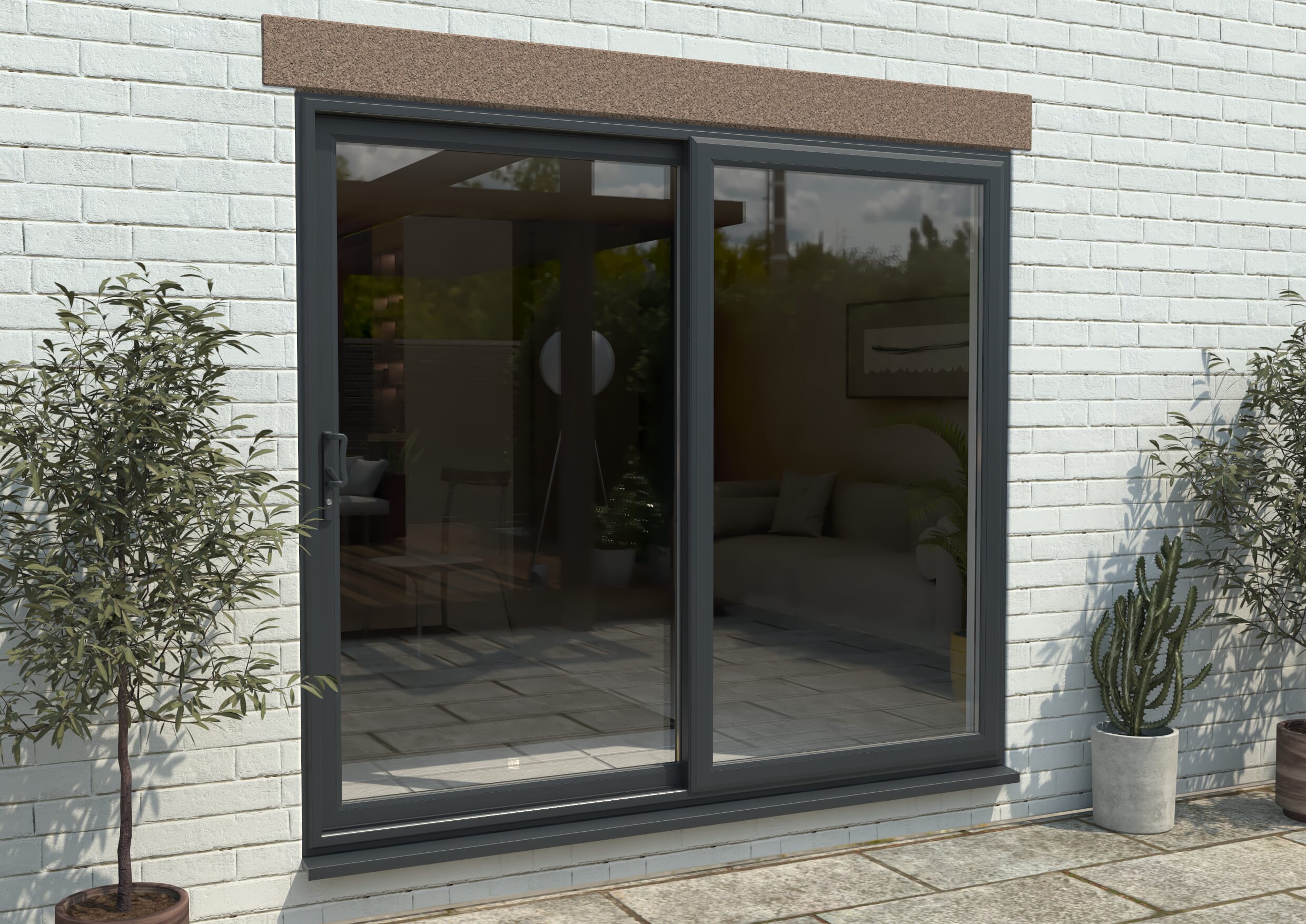 Part Q Mm Upvc Anthracite Grey Sliding Doors Lh Sliding Rh Fixed