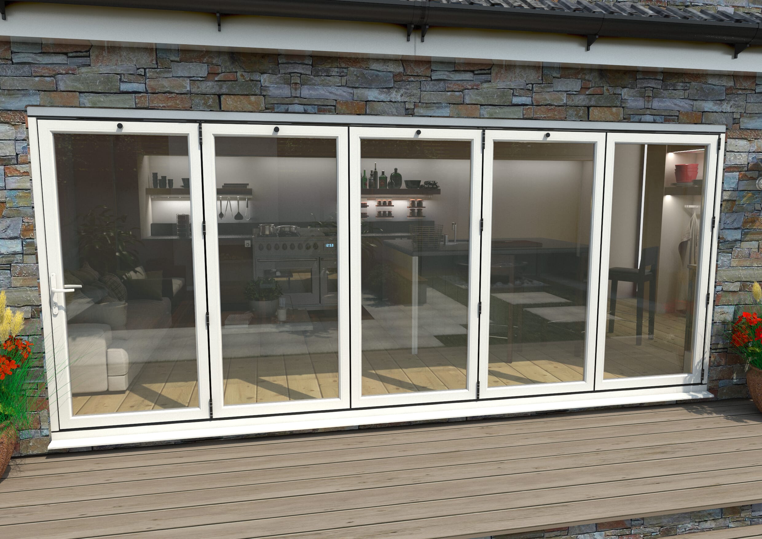 Part Q Mm White Aluminium Bifold Doors Right Bifold Doors At