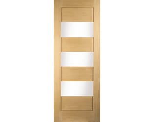 Cottage Horizontal 3 Light Clear Glazed Oak Internal Doors