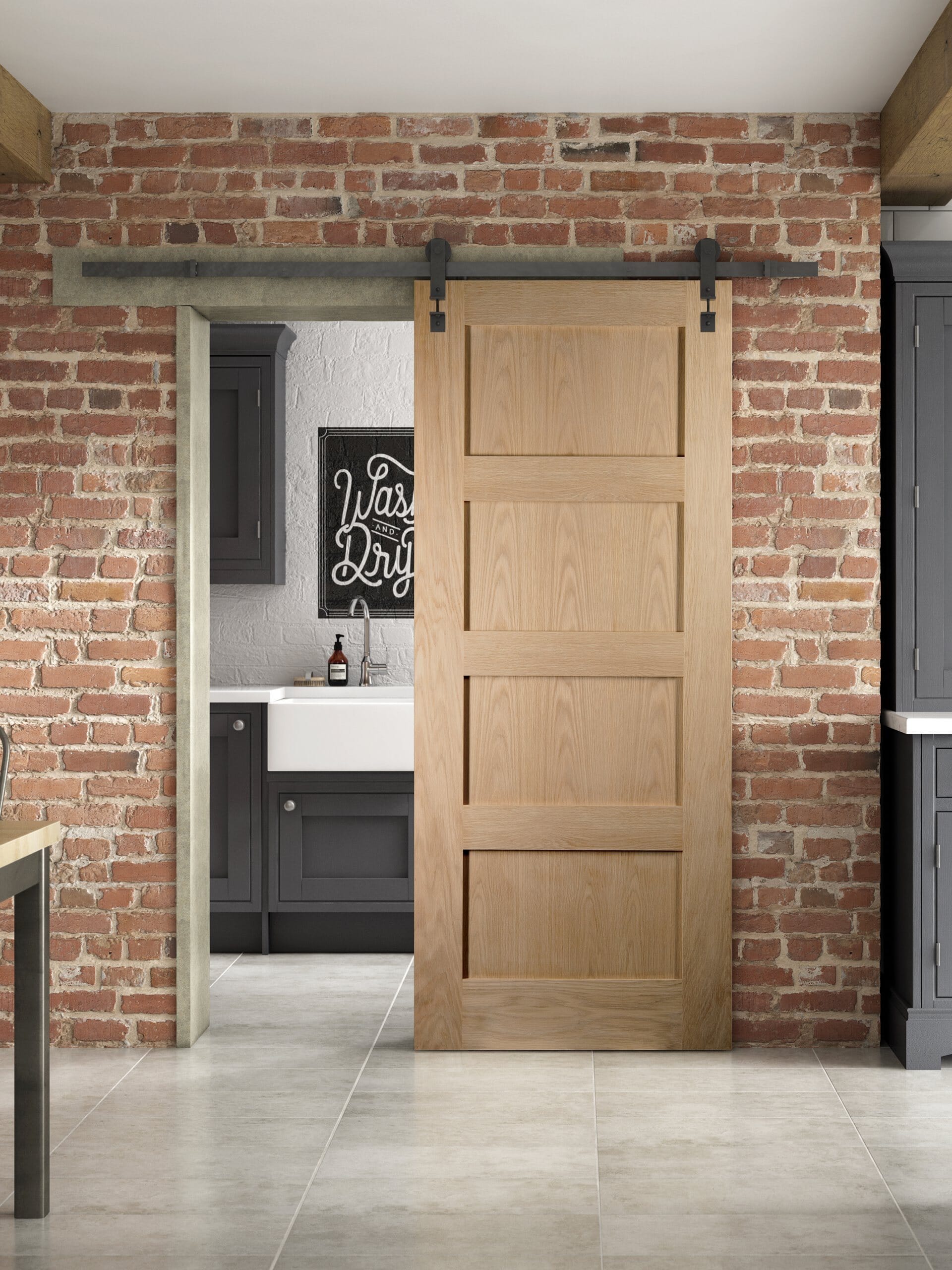 Shaker 4 Panel, Sliding Barn Door