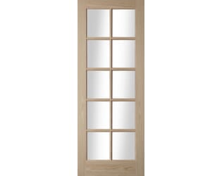 Oregon 10 Light Clear Glazed  Oak Internal Doors
