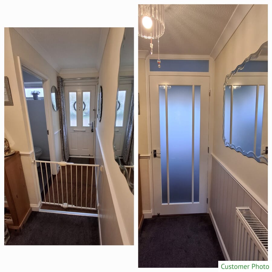 White Primed Lincoln with Frosted Glass