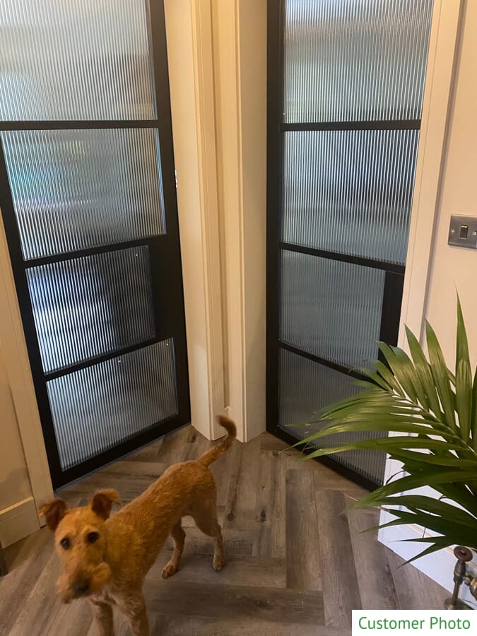 Chelsea Reeded Glazed Black Door