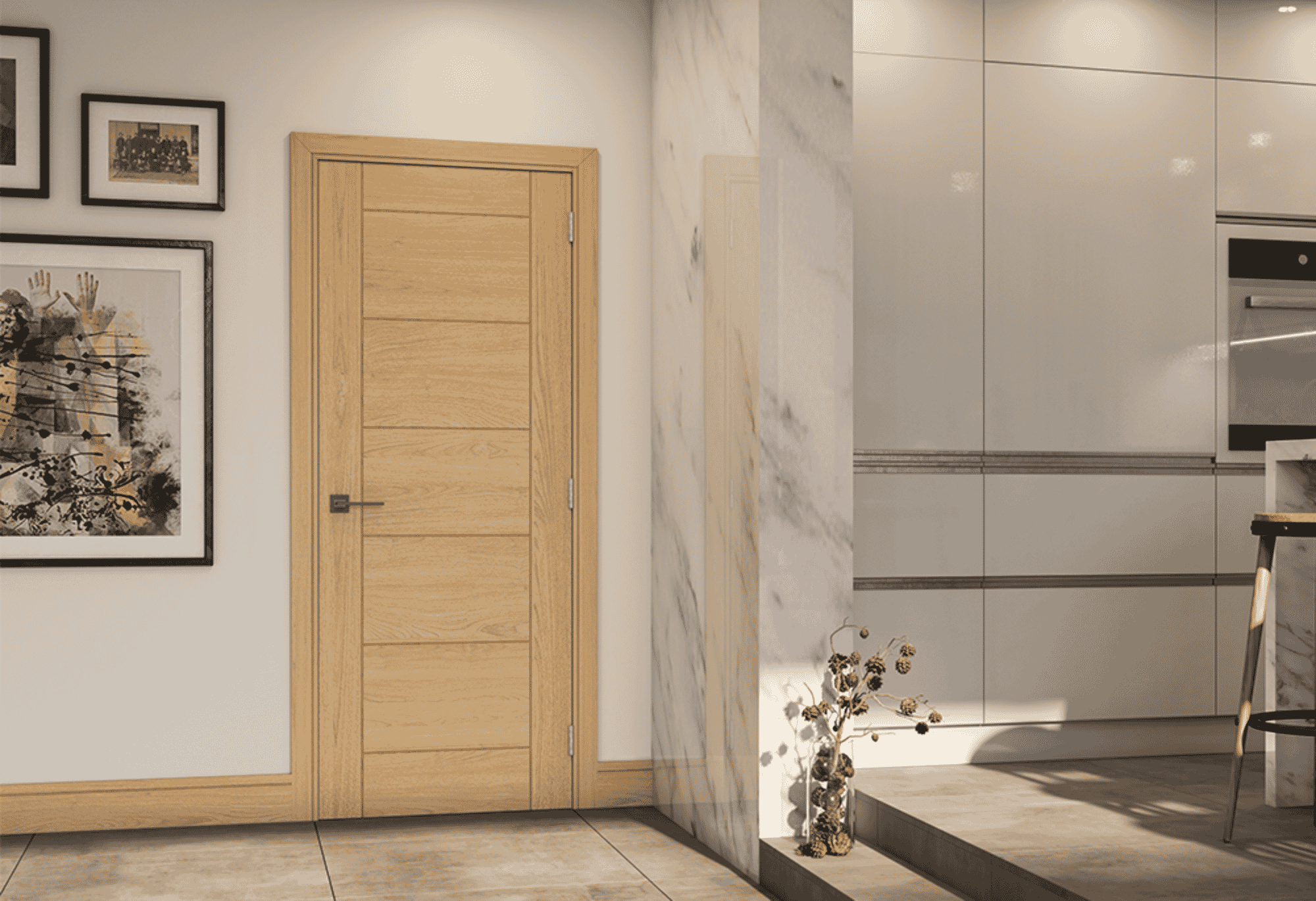 Deanta Seville Oak Fire Door