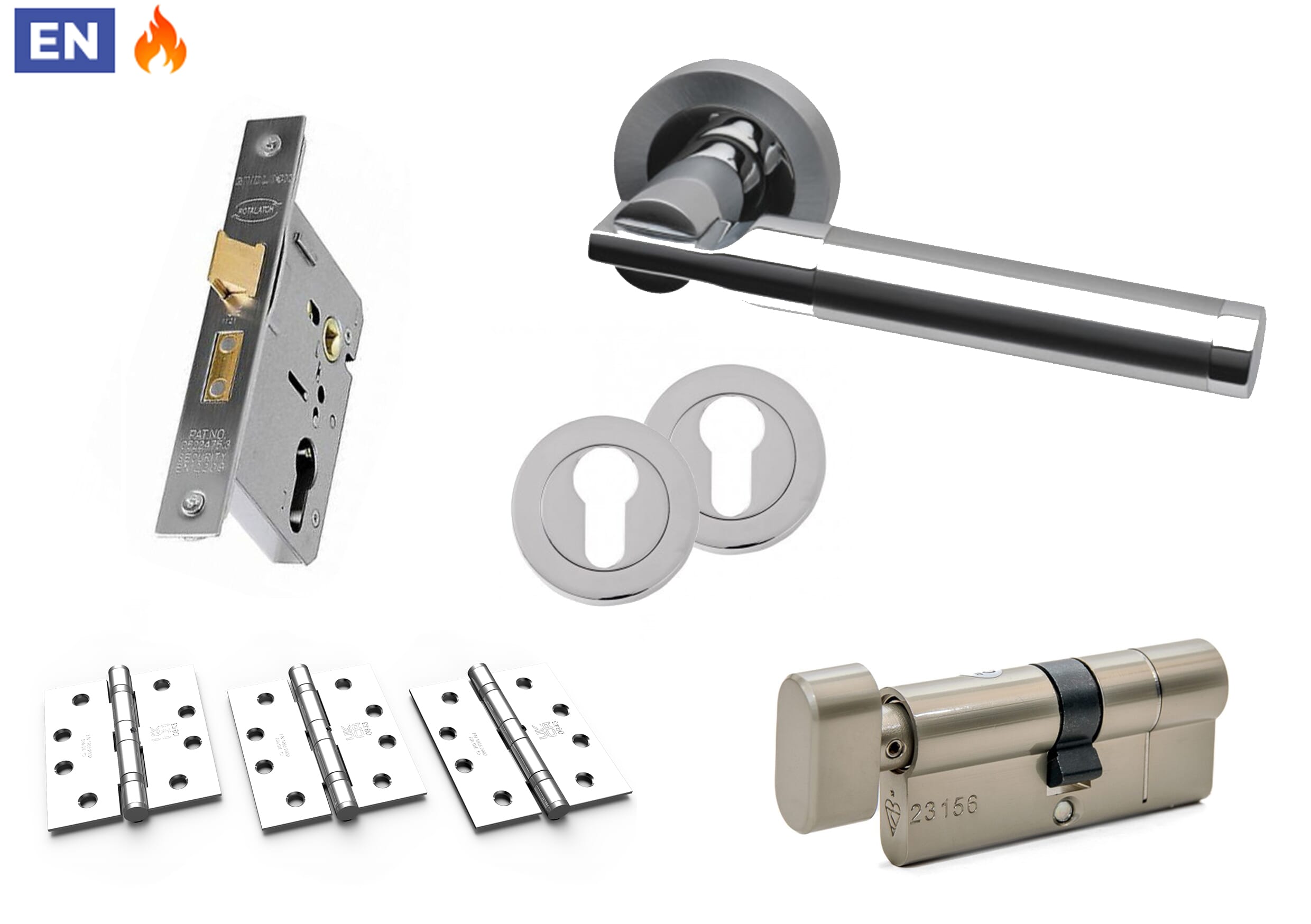 FD30 Fire Door Euro Sash Lock Pack