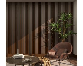 Immerse Walnut Acoustic Wall Panelling