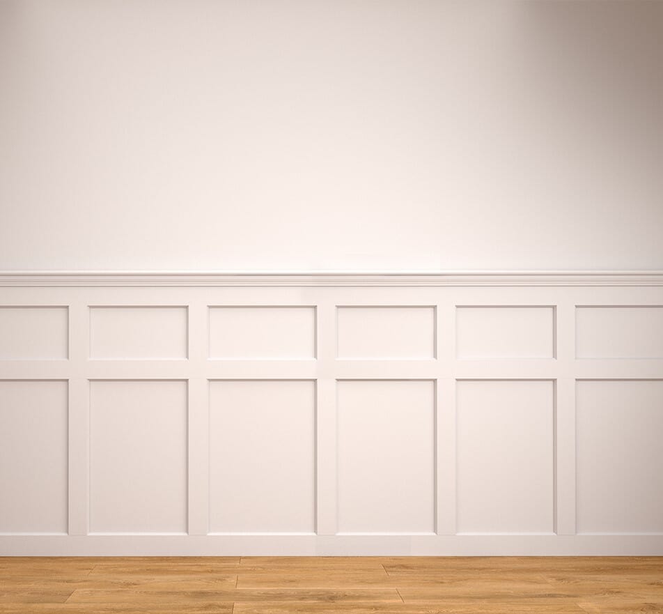 Hampton White Primed Wall Panelling Pack at Vivid Doors