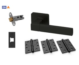 Repton Matt Black Fire Door Handle Pack