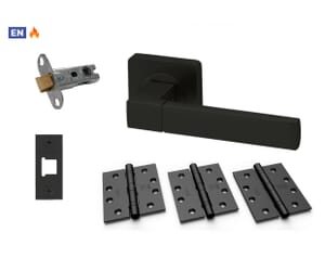 Repton Matt Black Fire Door Handle Pack
