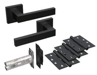 Repton Matt Black Fire Door Handle Pack