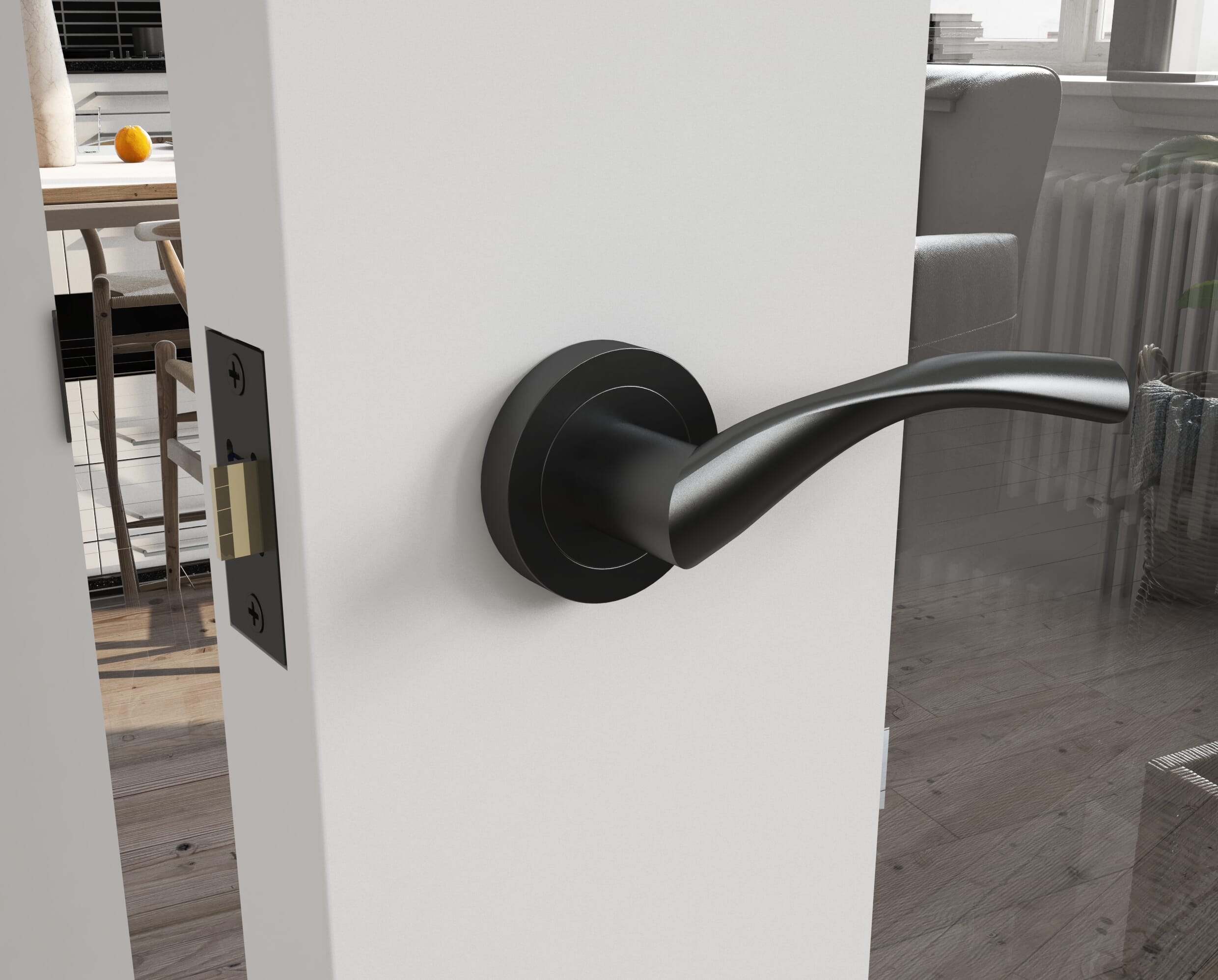 Chellaston Matt Black Fire Door Handle Pack