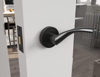 Chellaston Matt Black Fire Door Handle Pack