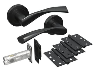 Chellaston Matt Black Fire Door Handle Pack