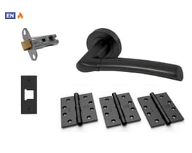 Morley Matt Black Fire Door Handle Pack