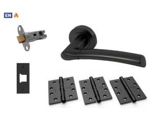 Morley Matt Black Fire Door Handle Pack