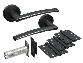 Morley Matt Black Fire Door Handle Pack