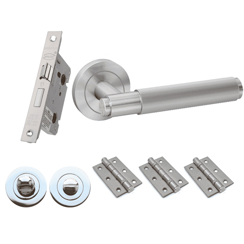 Knurled Polished Chrome Handle Pack At Express Doors Direct