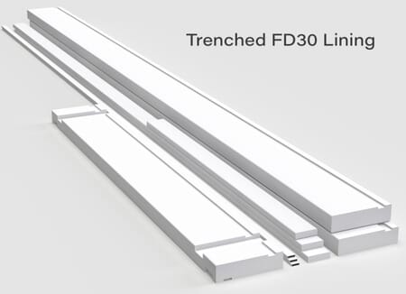 Trenched White Primed Fire Door Lining with Intumescent Strips