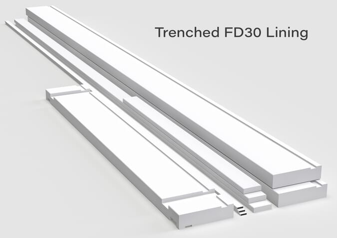108x32mm - Untrenched To Suit Any FD30 Fire Door