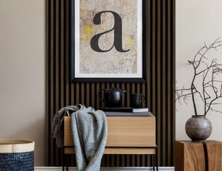 Walnut Laminate Acoustic Wall Panelling by JB Kind