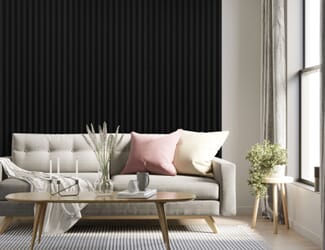 Black Laminate Acoustic Wall Panelling by JB Kind
