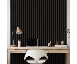 Dark Grey Laminate Acoustic Wall Panelling by JB Kind