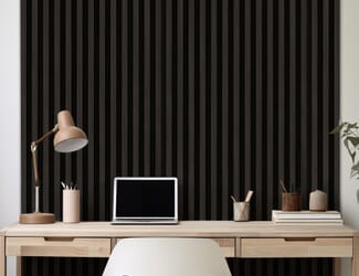 Dark Grey Laminate Acoustic Wall Panelling by JB Kind