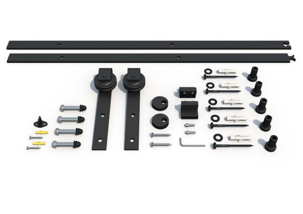 Matt Black Internal Sliding Barn Door Hardware Kit