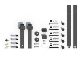 Matt Black Internal Sliding Barn Door Hardware Kit