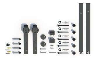 Matt Black Internal Sliding Barn Door Hardware Kit