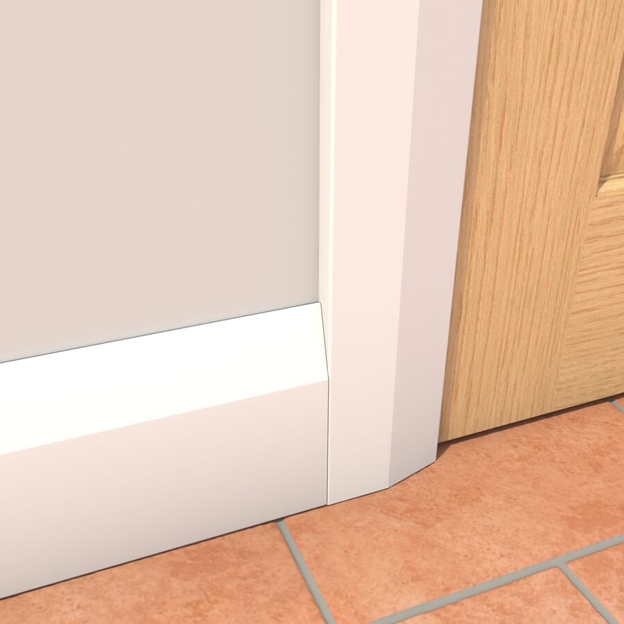 White Primed Chamfered Skirting Pack