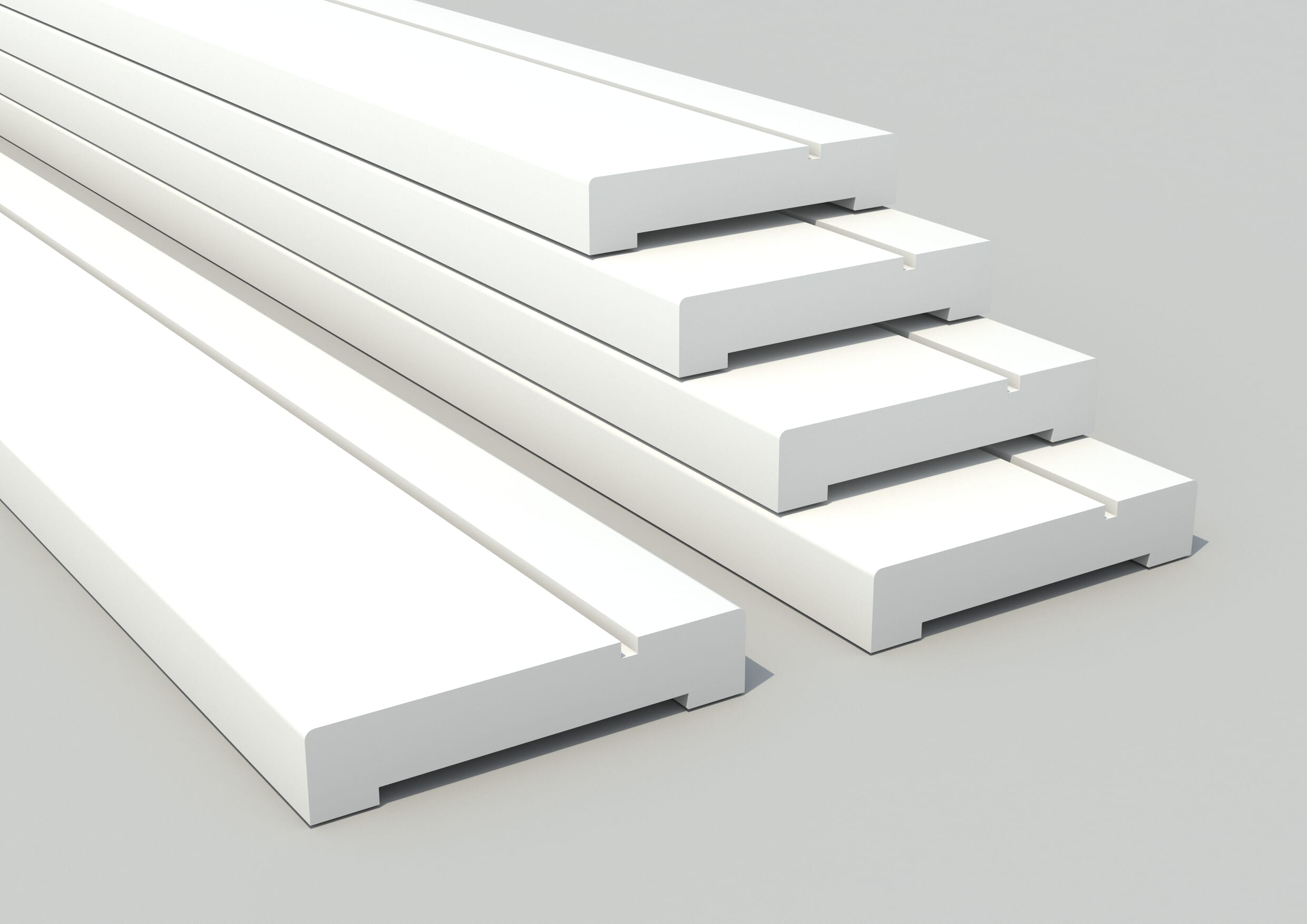 Grooved White Primed Architrave - 1 Set Covers Both Sides (80mm x 16mm)