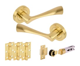 Chellaston Satin Brass Bullet Handle Pack