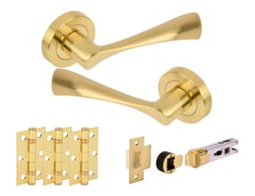 Chellaston Satin Brass Bullet Handle Pack
