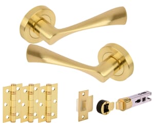 Chellaston Satin Brass Bullet Handle Pack