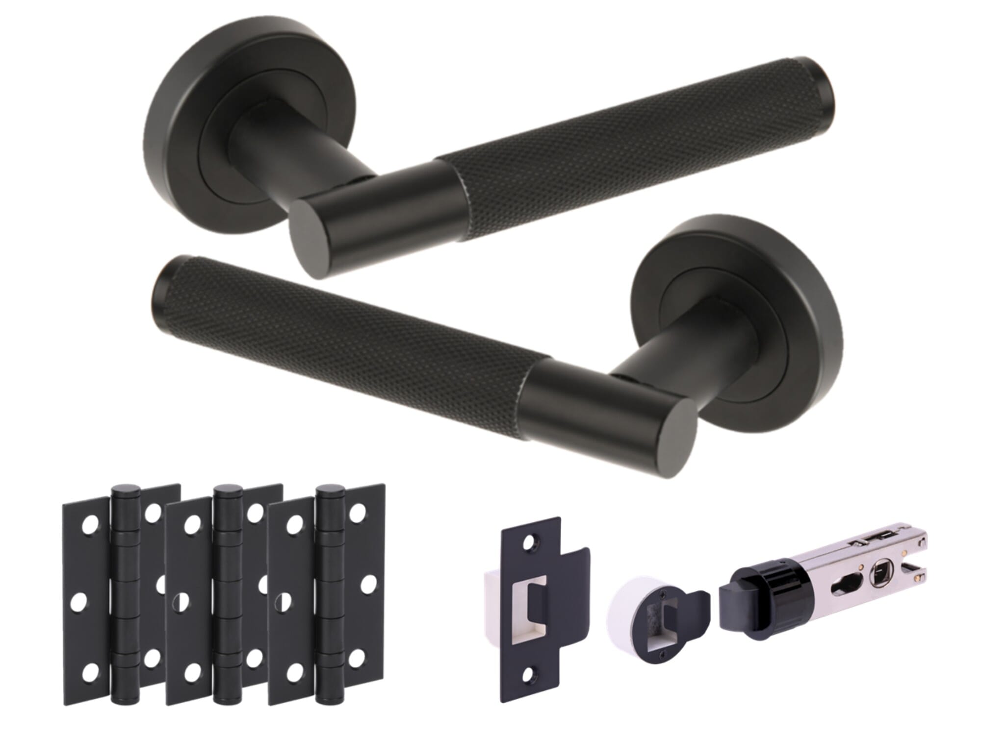 Knurled Matt Black Bullet Handle Pack