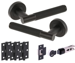 Knurled Matt Black Bullet Handle Pack